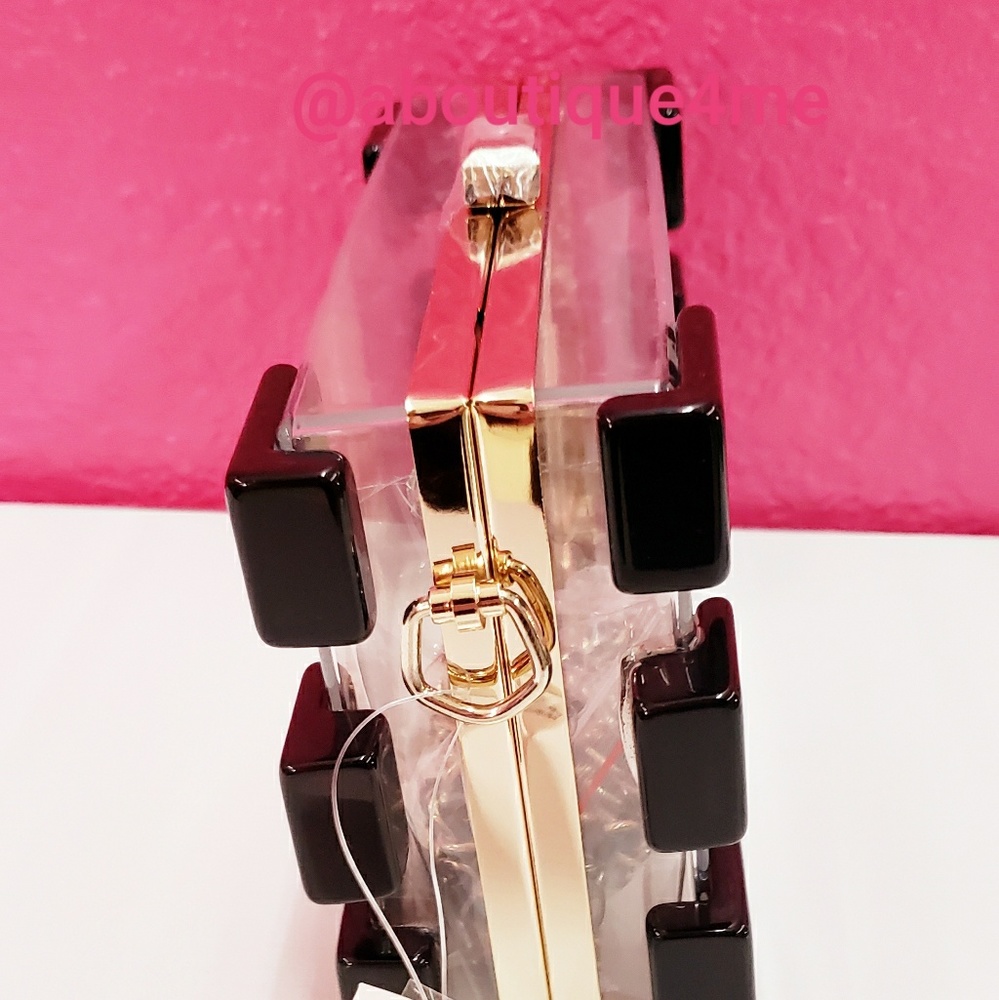 Acrylic Double Chain Clear Clutch bag NWT 🔥🔥 - Picture 2 of 5